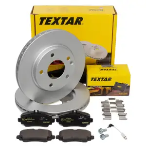TEXTAR Bremsscheiben + Bel&auml;ge + Wako f&uuml;r MERCEDES W168 A140 A160 A170CDI vorne