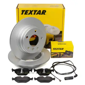 TEXTAR Bremsscheiben + Bel&auml;ge + Wako f&uuml;r BMW 3er E46 316i 318i 105-118 PS hinten