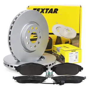 TEXTAR Bremsscheiben + Bel&auml;ge + Sensor f&uuml;r VW Sharan 7N SEAT Alhamba PR-1LW/1LX vorne