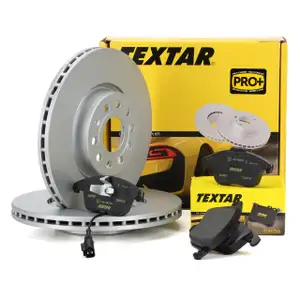TEXTAR Bremsscheiben + Bel&auml;ge + Wako f&uuml;r AUDI Q3 SEAT Alhambra Sharan Tiguan PR-1LJ vorne