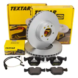 TEXTAR Bremsscheiben + Bel&auml;ge + Sensor f&uuml;r BMW 5er E39 530i 535i 540i 530d ab 2000 vorne