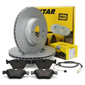 TEXTAR Bremsscheiben + Bel&auml;ge + Sensor f&uuml;r BMW 3er E90 E91 E92 E93 xDrive ab 03.2010 vorne