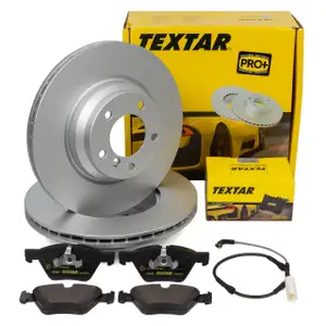 TEXTAR Brake Discs + Pads + Sensor for BMW 1 Series E82 130i, 123d, and 123d (up to March 2010) &ndash; Front