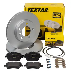 TEXTAR Bremsscheiben + Bel&auml;ge + Sensor f&uuml;r MINI Countryman R60 Paceman One/Cooper vorne