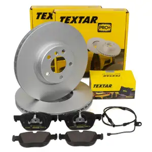TEXTAR Bremsscheiben + Bremsbel&auml;ge + Sensor f&uuml;r BMW X5 E70 F15 X6 E71 E72 F16 vorne