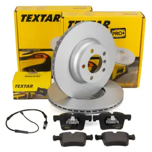 TEXTAR Bremsscheiben + Bremsbel&auml;ge + Sensor f&uuml;r BMW F22 F23 F30-34 ohne M-Technik vorne
