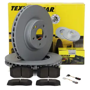 TEXTAR Brake Discs + Pads + Sensor for MERCEDES W211 S211 E350 E500 E350CDI CLS (Front)