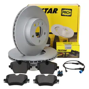 TEXTAR Bremsscheiben + Bremsbel&auml;ge + Sensor f&uuml;r BMW 3er G20 G21 4er G22 G23 G26 vorne