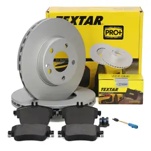 TEXTAR Bremsscheiben + Bel&auml;ge + Sensor f&uuml;r MERCEDES W176 W246 W242 ohne Sportpaket vorne