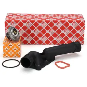 NRF Thermostat + febi Thermostatgehäuse für BMW 5er E39 7er E38 M52 bis 05.1998