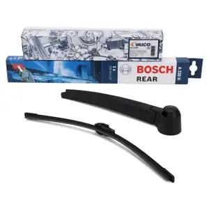 VAICO Wischerarm + Kappe + BOSCH Heckwischer f&uuml;r SEAT Altea VW Golf 5 Polo 9N
