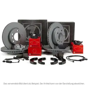 ZIMMERMANN Bremsscheiben + Bel&auml;ge + Wako + Backen f&uuml;r MERCEDES X164 W164 vorne + hinten