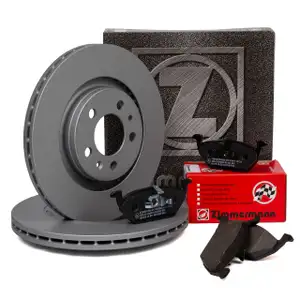ZIMMERMANN Bremsscheiben + Bel&auml;ge f&uuml;r VW Golf 4 SKODA Octavia 1 AUDI A3 8L1 vorne