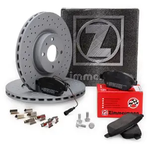 ZIMMERMANN Bremsscheiben + Bremsbel&auml;ge + Wako f&uuml;r ABARTH 500/C 595/695 vorne