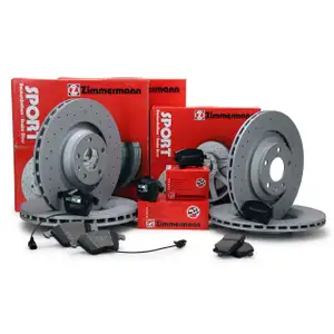 Zimmermann SPORT Bremsscheiben + Bremsbel&auml;ge f&uuml;r AUDI A6 4F C6 vorne + hinten