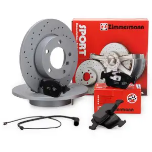 Zimmermann SPORT Bremsscheiben + Bel&auml;ge + Wako f&uuml;r BMW 3er E36 316i 318i 318tds Z3 vorne