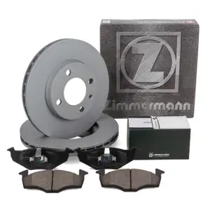 ZIMMERMANN Bremsscheiben + HIRSCHER Bremsbel&auml;ge f&uuml;r VW Golf 3 Vento mit ABS 10.1996 vorne