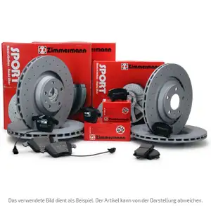 Zimmermann SPORT Bremsscheiben + Bel&auml;ge + Wako f&uuml;r AUDI TT TTS 3.2 V6 8J vorne + hinten