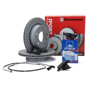 Zimmermann SPORT Bremsscheiben + ATE Bel&auml;ge + Wako f&uuml;r BMW 3er 316-323i 318d 320d hinten