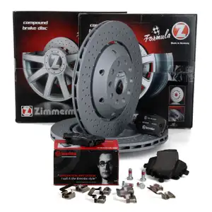 Zimmermann FORMULA Z Bremsscheiben + BREMBO Bel&auml;ge f&uuml;r AUDI RS6 C85 PR-1KY hinten