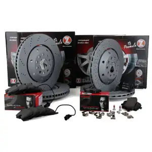 Zimmermann FORMULA Z Bremsscheiben + BREMBO Bel&auml;ge f&uuml;r AUDI RS6 C5 vorne + hinten