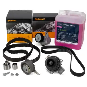 CONTI Zahnriemensatz Wasserpumpe Keilriemen 5L ORIGINAL Frostschutz AUDI A3 8V 1.6/2.0 TDI