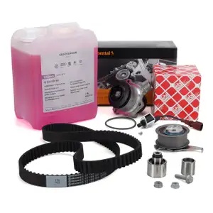 CONTI Zahnriemensatz + febi Wasserpumpe 5L ORIGINAL Frostschtuz für VW Golf 7 1.6/2.0 TDI