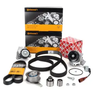 CONTI Zahnriemensatz + Keilriemen + FEBI Wasserpumpe VW Golf 7 Passat B8 T6 1.6/2.0 TDI