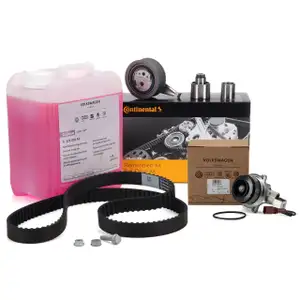 CONTI Zahnriemensatz + ORIGINAL Wapu + 5L Frostschutz f&uuml;r VW Golf 7 Passat 1.6/2.0 TDI