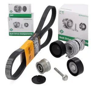 CONTI 6PK1870 Keilrippenriemen + INA Spanner Rolle Freilauf f&uuml;r BMW E81 E46 E90 E60 N40-46