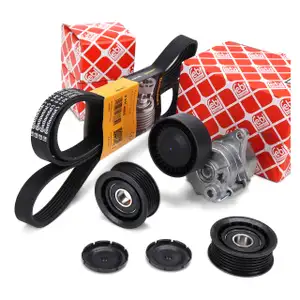 CONTI Keilrippenriemen + febi Spanner + Rolle f&uuml;r MERCEDES W203 W204 C209 W211 W220 CDI