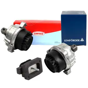 2x CORTECO Motorlager + LEMF&Ouml;RDER Getriebelager f&uuml;r BMW F10 F11 525-535d F12 F13 640d N57