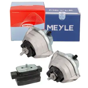 2x CORTECO Motorlager + MEYLE Getriebelager f&uuml;r BMW E60 E61 525/530/535d E63 E64 635d M57