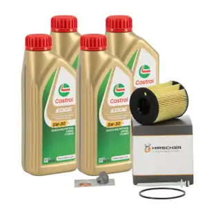 4L CASTROL EDGE 5W-30 M LL-04 Motoröl + HIRSCHER Ölfilter MINI R56 R55 One D Cooper D 9HZ