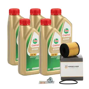 5L CASTROL EDGE 5W-30 M LL-04 Motoröl + HIRSCHER Ölfilter MINI R56 R55 R60 N12 N14 N16 N18
