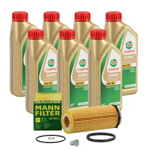 7L CASTROL EDGE 5W-30 M LL-04 Motoröl ORIGINAL Ölfilter BMW E90-93 F10/11 X5 X6 N57 D30 A