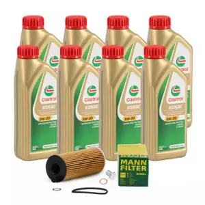 8L CASTROL EDGE 5W-30 M LL-04 Motoröl + MANN Ölfilter BMW 1er 3er 5er X1 X3 MINI N47 N57