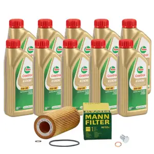 10L CASTROL EDGE 5W-30 M LL-04 Motoröl + MANN Ölfilter für BMW 7er E65 E66 E67 745d M67
