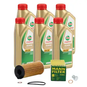 6L CASTROL EDGE 5W-30 M LL-04 Motoröl MANN Ölfilter BMW 1er 2er 3er 5er X1 X3 X5 MINI N47