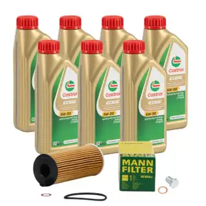 7L CASTROL EDGE 5W-30 M LL-04 Motor&ouml;l + MANN &Ouml;lfilter f&uuml;r BMW 3er 4er 5er 6er X3 X4 X5 N57