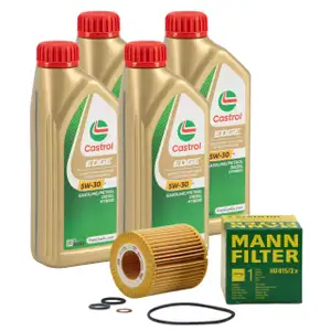 4L CASTROL EDGE 5W-30 M LL-04 Motor&ouml;l + MANN &Ouml;lfilter f&uuml;r BMW 1er 3er N40 N42 N43 N45 N46