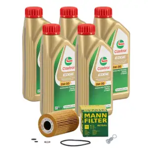 5L CASTROL EDGE 5W-30 M LL-04 Motor&ouml;l + MANN &Ouml;lfilter f&uuml;r BMW E30 E36 E46 M40 M42 M43 M44