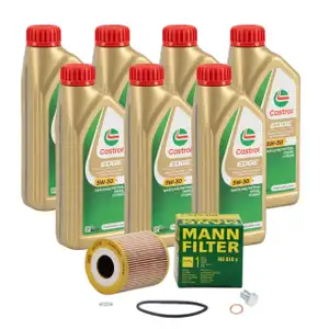 7L CASTROL EDGE 5W-30 M LL-04 Motoröl + MANN Ölfilter BMW E46 330d E39 E38 X5 E53 3.0d M57