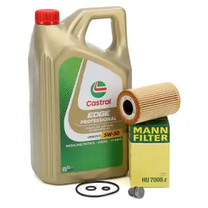 5L CASTROL EDGE LONGLIFE 3 5W-30 + MANN &Ouml;lfilter f&uuml;r VW Golf 5 6 Passat T5 T6 1.6/2.0 TDI