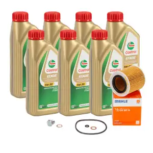 7L CASTROL EDGE 5W-30 M Motor&ouml;l + MAHLE &Ouml;lfilter f&uuml;r BMW 2er M2 F87 3er M3 F80 4er M4 F82