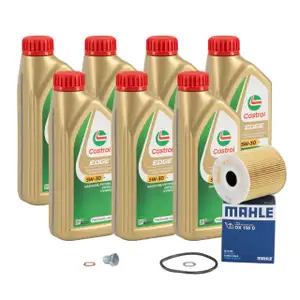 7L CASTROL EDGE 5W-30 M Motoröl + MAHLE Ölfilter BMW E46 330d E39 525d 530d E38 730d M57