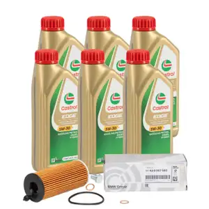 6L CASTROL EDGE 5W-30 M LL-04 Motor&ouml;l ORIGINAL &Ouml;lfilter f&uuml;r BMW 1er 3er 5er X1 X3 MINI N47