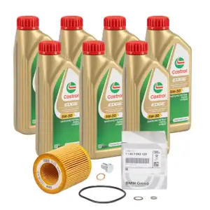 7L CASTROL EDGE 5W-30 M LL-04 + ORIGINAL Ölfilter für BMW 1er 3er 5er N51 N52 N53 N54 N55