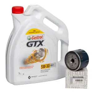 5L CASTROL GTX 5W-30 RN17 Motor&ouml;l + ORIGINAL Renault &Ouml;lfilter 8200768927