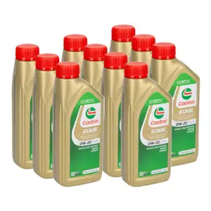 10L 10 Liter CASTROL EDGE 0W-20 LL 4 Motor&ouml;l f&uuml;r MB 229.71/72 PORSCHE C20 VW 508/509.00